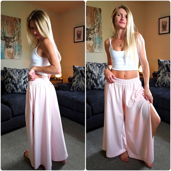 NWOT fp Movement Hot Shot Slit Wide Leg Pants in Bleached Coral Sold Out Color - Picture 13 of 17